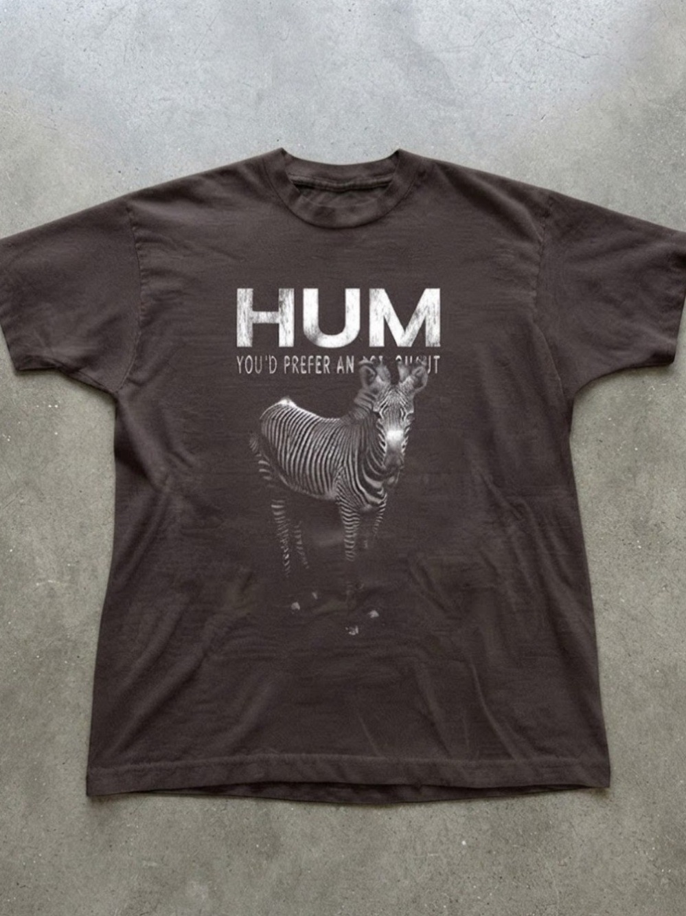 Hum Band Zebra Youd Prefer An Astronaut Dark Brown Gildan T-Shirt